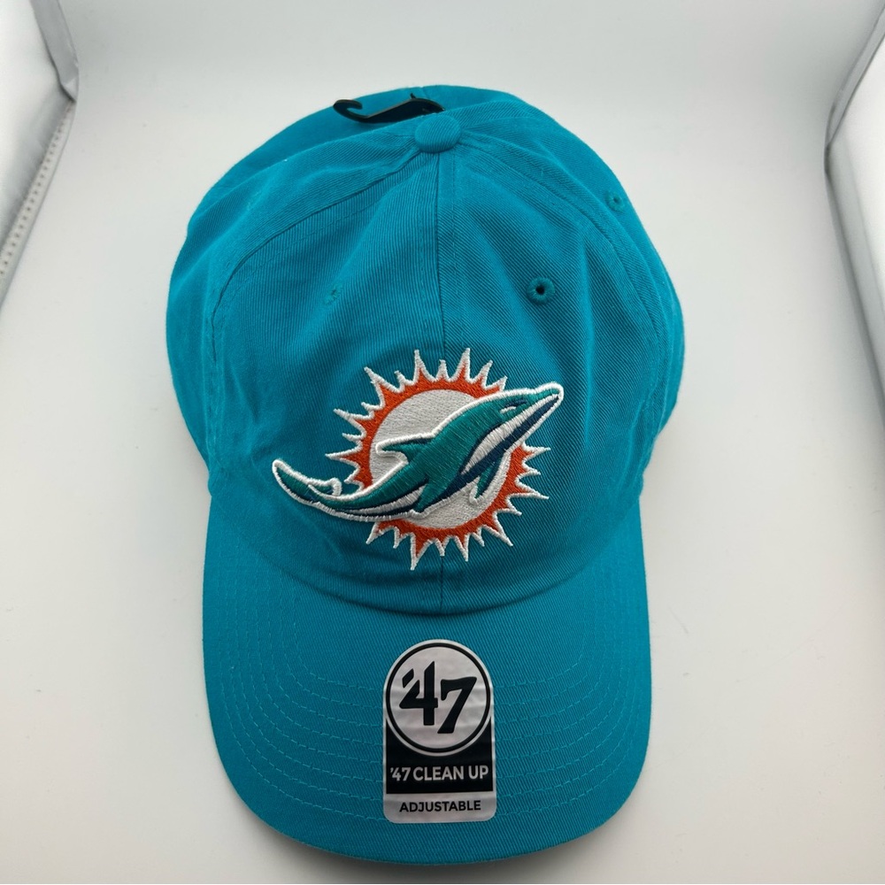 Miami Dolphins '47 Brand Clean Up Baseball Cap Strapback Hat Aqua One Size NFL - Picture 7 of 9